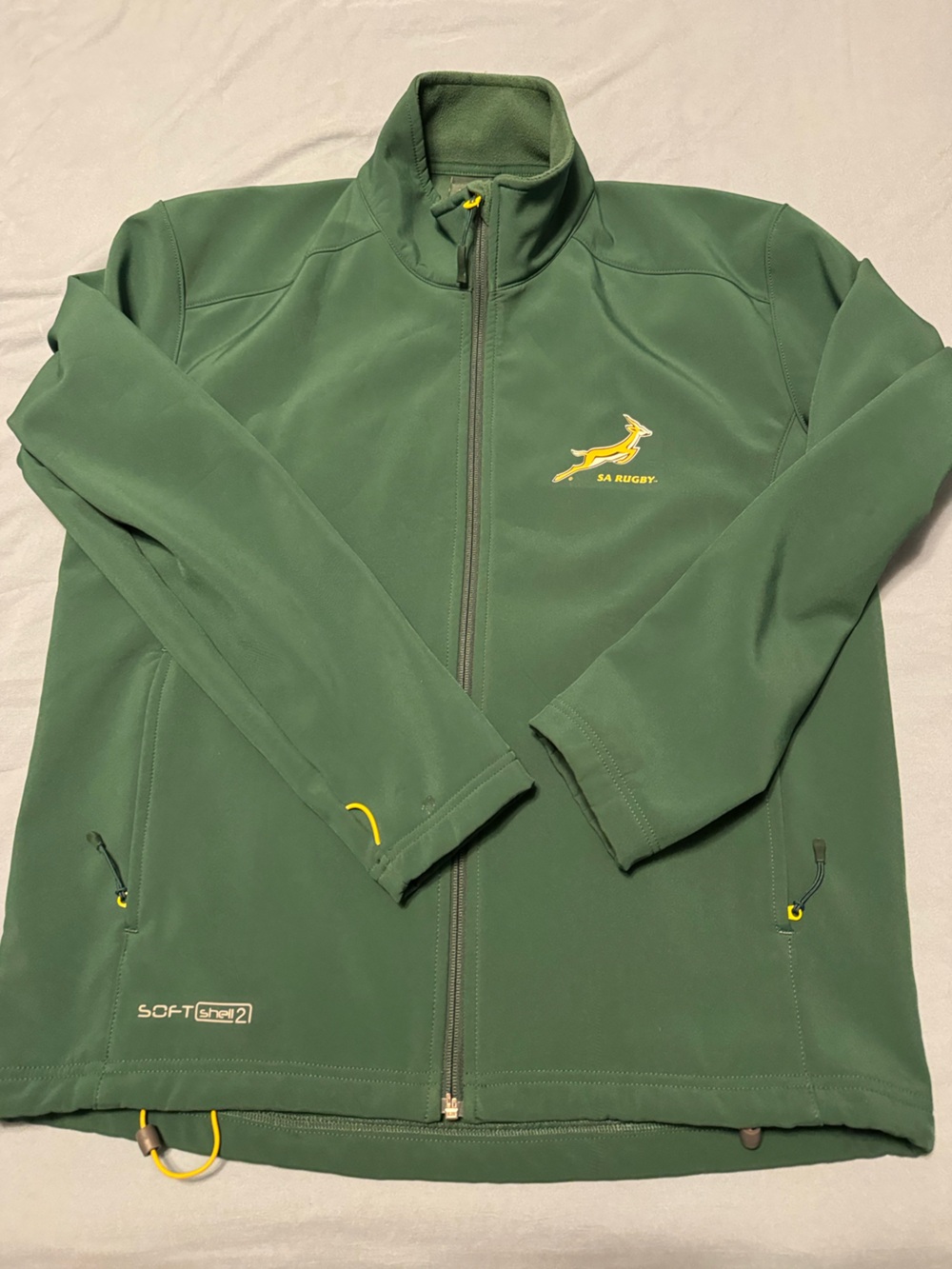 Men's springbok rugby South Africa Green Softshell Performance Jacket